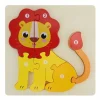 PUZZLE 3D BLOCCHI LEGNO FORMA DI LEONE EDUCATIVO COLORATO GIOCO BAMBINI ANIMALI