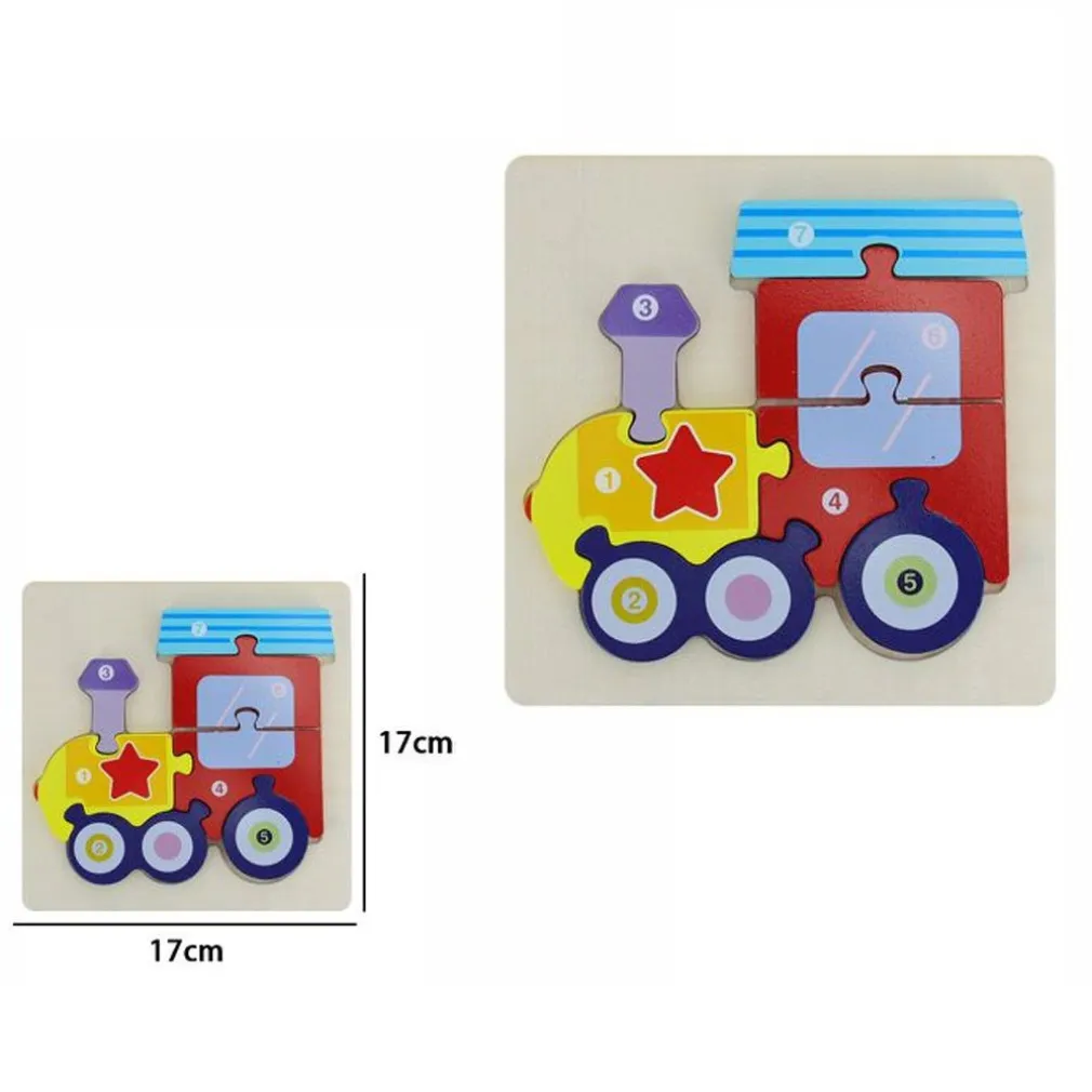 PUZZLE 3D BLOCCHI LEGNO FORMA DI TRENO EDUCATIVO COLORATO GIOCO BAMBINI TRENINO
