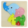 PUZZLE 3D BLOCCHI LEGNO FORMA DI CAVALLO ELEFANTE COLORATO GIOCO BAMBINI ANIMALI