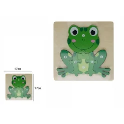 PUZZLE 3D IN LEGNO FORMA DI RANA EDUCATIVO COLORATO GIOCO BAMBINI IMPARARE 07316