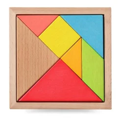 PUZZLE GIOCO INTERATTIVO 3D IN LEGNO EDUCATIVO BAMBINI FORME GEOMETRICHE TANGRAM