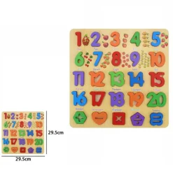 PUZZLE NUMERI 3D GIOCATTOLO EDUCATIVO BAMBINI PUZZLE LEGNO MATEMATICA 29.5X29.5