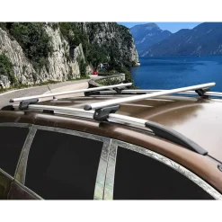 2PZ BARRE PORTAPACCHI PORTATUTTO UNIVERSALI DA 120CM AUTO PER BINARI RIALZATI FINO A 135CM