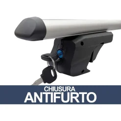 2PZ BARRE PORTAPACCHI PORTATUTTO UNIVERSALI DA 120CM AUTO PER BINARI RIALZATI FINO A 135CM