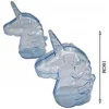 12PZ BOMBONIERA BOMBONIERE SCATOLINA UNICORNO AZZURRO TRASPARENTE PLASTICA PORTACONFETTI