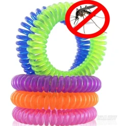 2PZ. BRACCIALE CITRONELLA SPIRALE POLSO REPELLENTE ANTIZANZARE INSETTI ELASTICO