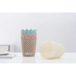 3PZ CESTINO PORTAOGGETTI ORGANIZZATORE CASA CESTO IN PLASTICA Ø10.3X12.5CM 79476