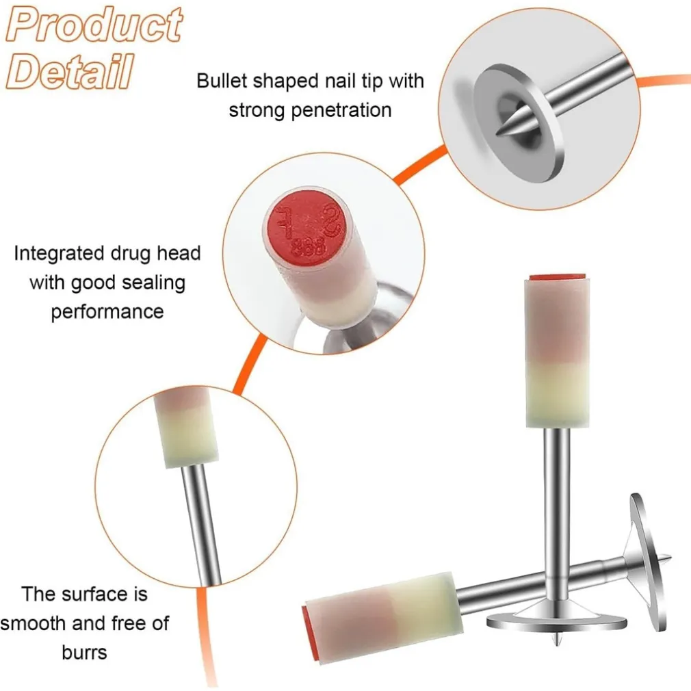 100PZ CHIODI PER PISTOLA SPARACHIODI RIVETTI STRUMENTO FISSAGGIO PER CEMENTO FERRO