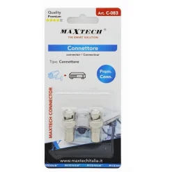 2PZ CONNETTORE BNC MASCHIO AD ANTENNA MASCHIO ADATTATORE VIDEOSORVEGLIANZA C-083