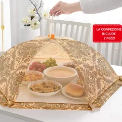 2PZ COPERTURA PIEGHEVOLE TENDA A RETE ANTI POLVERE INSETTI PER ALIMENTARI 60 CM