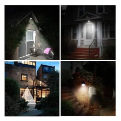 4PZ FARETTO LED DA ESTERNO CON PANNELLO SOLARE SENSORE MOVIMENTO CREPUSCOLARE