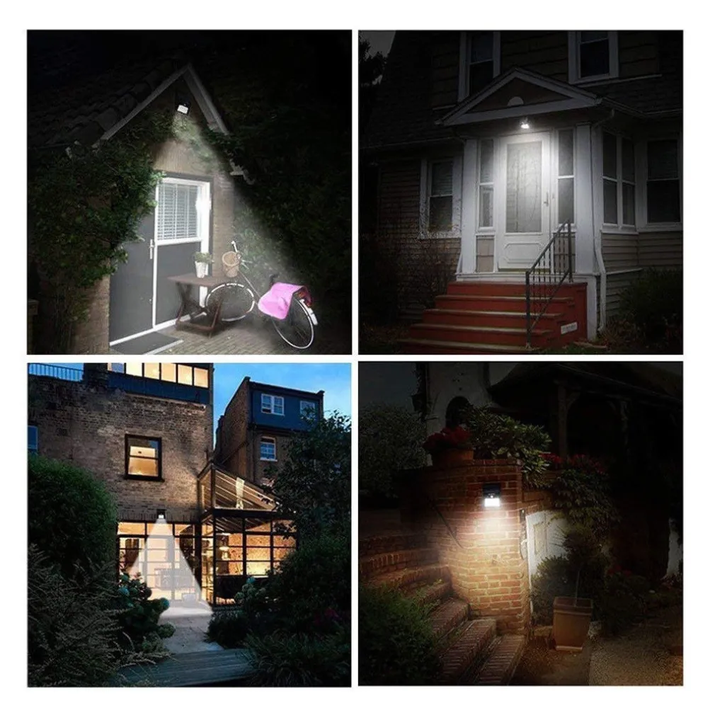 4PZ FARETTO LED DA ESTERNO CON PANNELLO SOLARE SENSORE MOVIMENTO CREPUSCOLARE