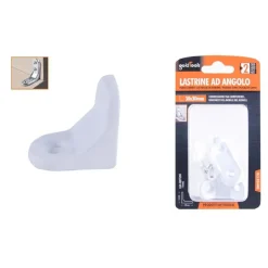 2PZ LASTRINA AD ANGOLO 30X30MM BIANCA SOSTEGNO STAFFA ANGOLARE VITI MOBILE 94779