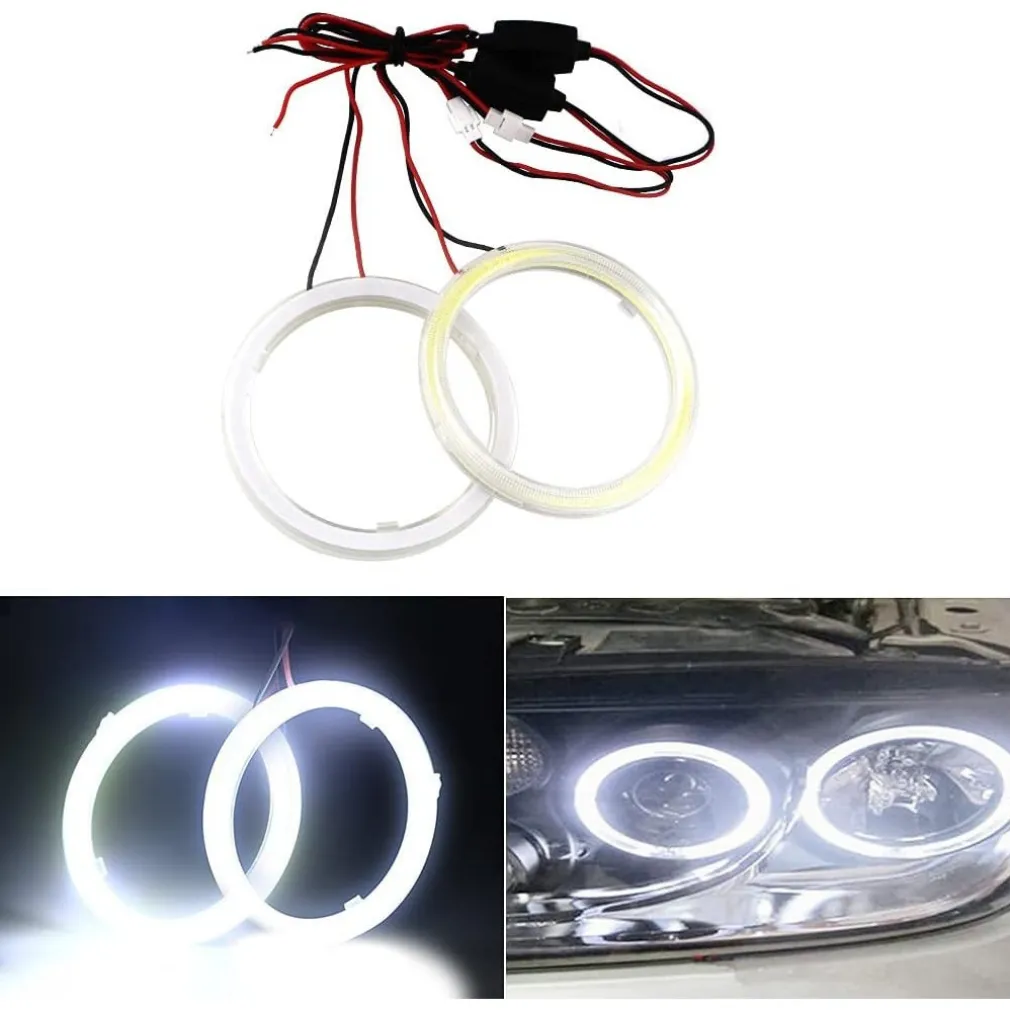 2PZ LUCI LED PER AUTO FARI LAMPADINE 60MM OCCHIO D'ANGELO 12 VOLT MAXTECH EYE-01