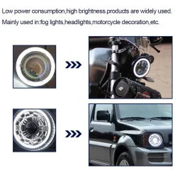 2PZ LUCI LED PER AUTO FARI LAMPADINE 60MM OCCHIO D'ANGELO 12 VOLT MAXTECH EYE-01