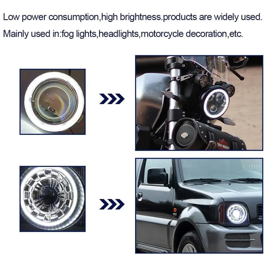 2PZ LUCI LED PER AUTO FARI LAMPADINE 60MM OCCHIO D'ANGELO 12 VOLT MAXTECH EYE-01