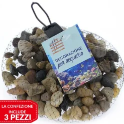 3PZ PIETRE DECORATIVE ACQUARIO DECORAZIONE SASSI PIANTE VASI 300GR 0.5x0.8 CM