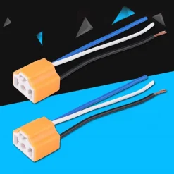 2PZ PRESA CONNETTORE IN CERAMICA FEMMINA CABLAGGIO FARO PORTALAMPADA H4 9003 HB2