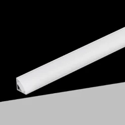 10PZ PROFILO ANGOLARE IN ALLUMINIO PER STRISCIA LED CON COPERTURA BIANCA OPACA 45° AL-24-S
