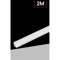 10PZ PROFILO ANGOLARE IN ALLUMINIO PER STRISCIA LED CON COPERTURA BIANCA OPACA 45° AL-24-S