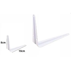 2PZ REGGIMENSOLA SUPPORTO STAFFA TRIANGOLARE MENSOLA METALLO 8X10CM BIANCA 07906