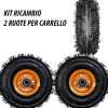 2PZ RUOTA RUOTE IN GOMMA UNIVERSALI 2X PER CARRELLO CON CUSCINETTO 4.10 / 3.50