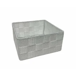 6PZ SCATOLA IN TESSUTO CONTENITORI ORGANIZER BAGNO ARMADIO CASSETTI BIANCO