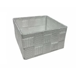 6PZ SCATOLA IN TESSUTO CONTENITORI ORGANIZER BAGNO ARMADIO CASSETTI BIANCO