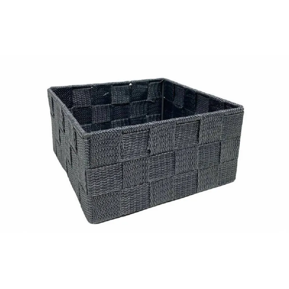 6PZ SCATOLA IN TESSUTO CONTENITORI ORGANIZER BAGNO ARMADIO CASSETTI GRIGIO 79151