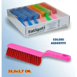 2PZ SPAZZOLA CON MANICO IN PLASTICA PULIZIA DELLA CASA MOBILI POLVERE 35,5X3.7CM