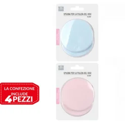 4PZ SPUGNE DETERGENTI PER PULIZIA VISO MAKE UP DISCHETTI STRUCCANTI MORBIDI 80MM