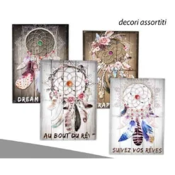 QUADRO DECORATIVO TELA SU LEGNO DECORO INDIAN 50X70X1,8CM DECORI ASSORTITI 743474
