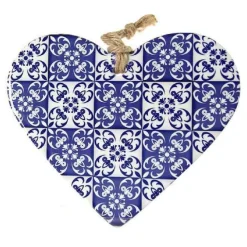 QUADRO QUADRETTO CUORE DECORATIVO 16X19CM CERAMICA MEDITTERANEO 6 DECORI 730726