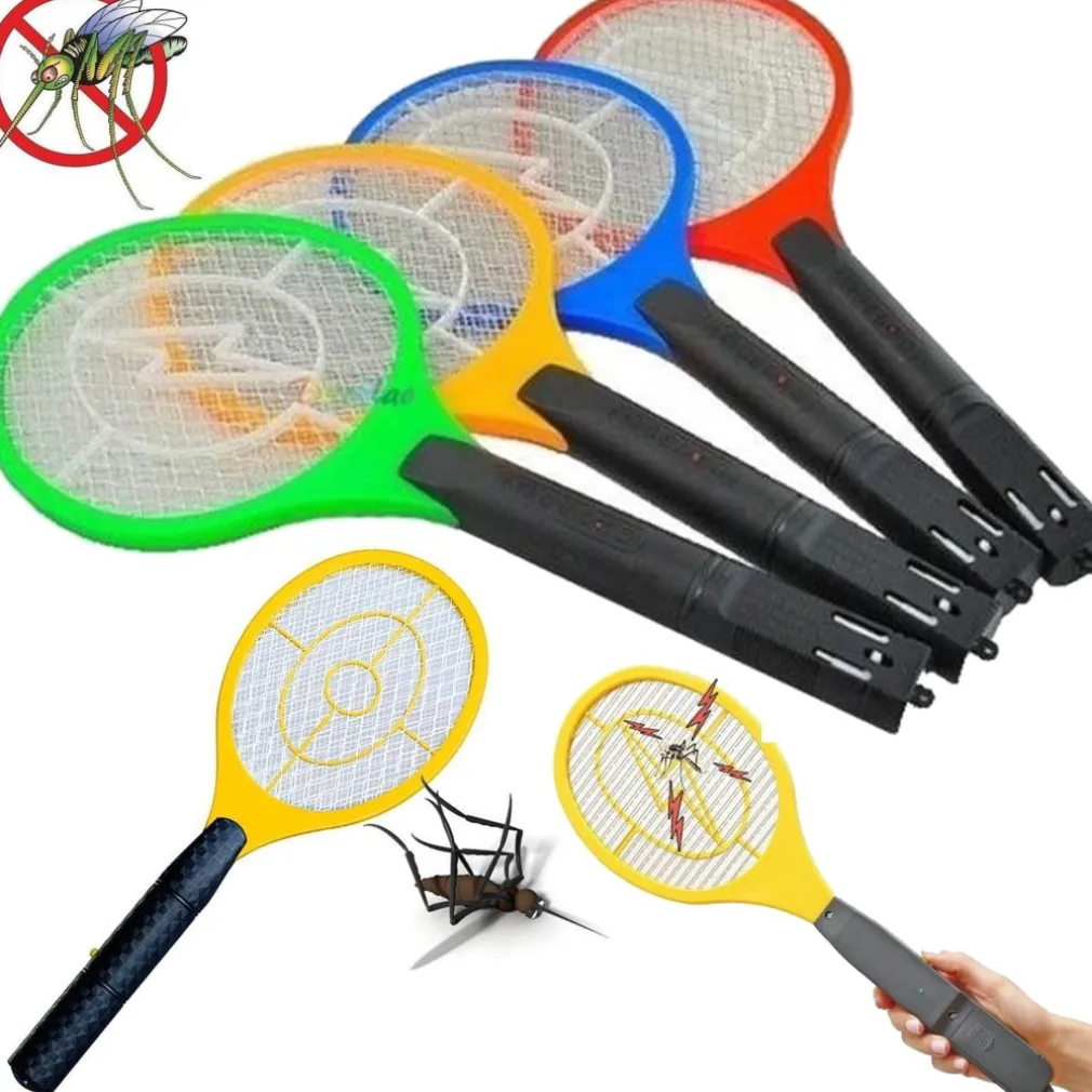 RACCHETTA RICARICABILE FULMINA CON LUCE A LED ZANZARE INSETTI MOSCHE ELETTRICO