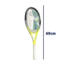 RACCHETTA TENNIS 69CM GIALLA BIANCA RESISTENTE ALLENAMENTO BORSA TRASPORTO 06038