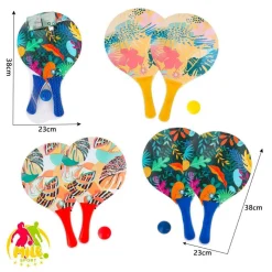 RACCHETTE DA SPIAGGIA CON PALLINA DIVERTIMENTO PISCINA MARE VARIE FANTASIE 38X23