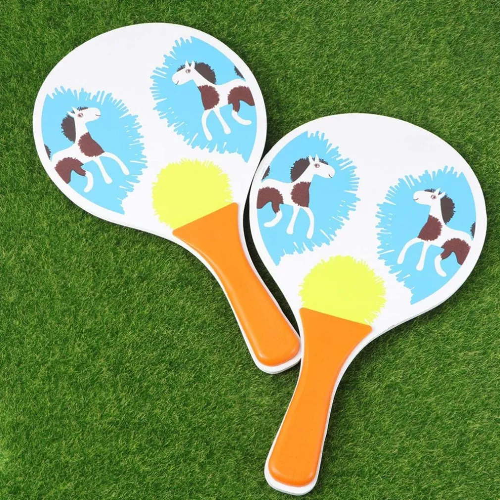 RACCHETTE MARE TRAFORATE BAMBINI LEGNO BEACH TENNIS SPIAGGIA VARI COLORI ANIMALI