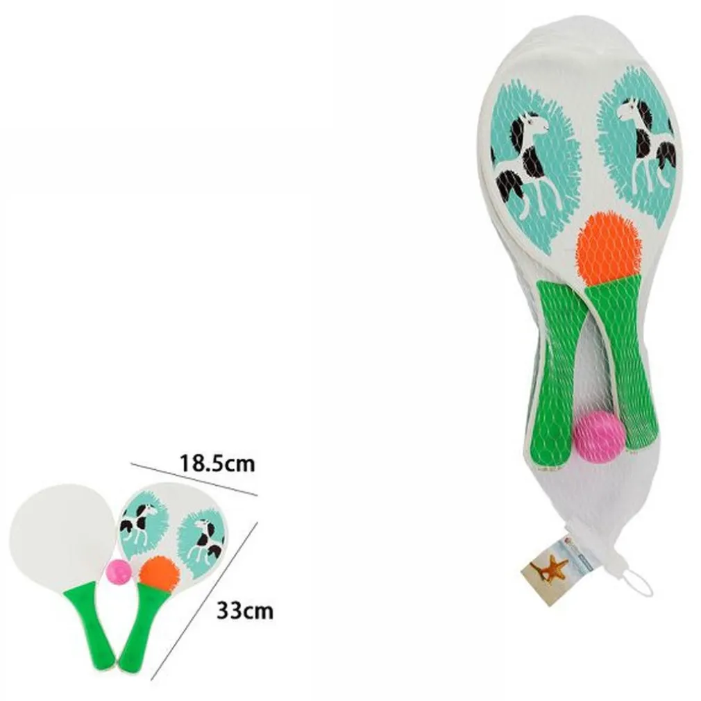 RACCHETTE MARE TRAFORATE BAMBINI LEGNO BEACH TENNIS SPIAGGIA VARI COLORI ANIMALI
