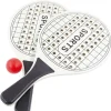 RACCHETTE MARE TRAFORATE CON PALLINA RACCHETTONI IN LEGNO BEACH TENNIS SPIAGGIA