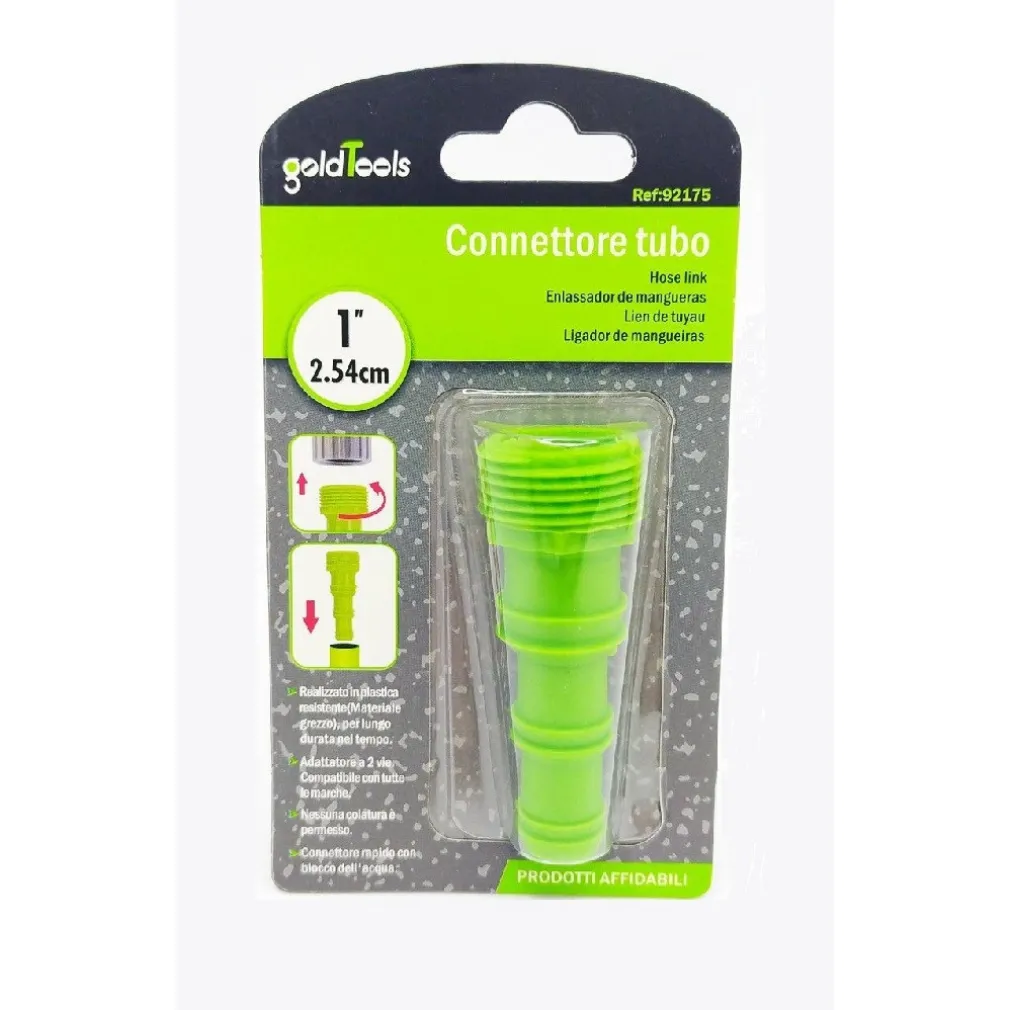 RACCORDO CONNETTORE TUBO CON FILETTO DA 1″ MASCHIO ADATTATORE GIARDINO 92175
