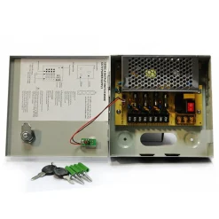 RACK BOX ALIMENTATORE STABILIZZATO 4 USCITE CANALI CENTRALINA TELECAMERA DC CCTV