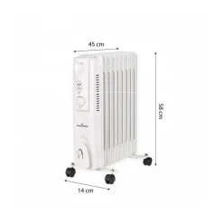 RADIATORE ELETTRICO AD OLIO 9 ELEMENTI CON ROTELLE DA 2000W BASSO CONSUMO STUFA