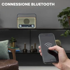 RADIO FM RETRO WIRELESS ALTOPARLANTE MP3 PORTATILE BLUETOOTH USB AUX TF Q-SY500