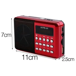 RADIO LETTORE MP3 MINI SPEAKER PORTATILE CON FLASH DRIVER TF CARD DISPLAY LED