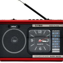 RADIO PORTATILE A BATTERIA USB SVEGLIA Q-FM40 ALTOPARLANTE BLUETOOTH CON TORCIA