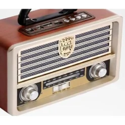 RADIO PORTATILE MUSICA SVEGLIA DESIGN RETRO STILE USA VINTAGE USB FM/AM Q-YX2022