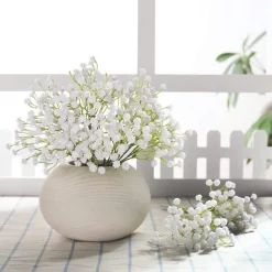 RAMI FIORI NEBBIOLINA ARTIFICIALE 12 PEZZI BIANCHI FINTE GYPSOPHILA DECORAZIONI