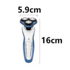 RASOIO 3 TESTINE ELETTRICO RICARICABILE UOMO REGOLAZIONE BARBA BAFFI PELI TX-9174