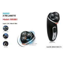 RASOIO A 3 LAMETTE BARBA TAGLIACAPELLI ELETTRICO UOMO VELOCITÀ TAGLIO RAS001