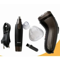 RASOIO A BATTERIA ELETTRICO + RIFINITORE PER NASO ORECCHIE TRIMMER 2IN1 GM-7113